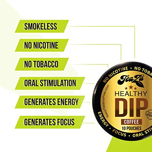 TeaZa Herbal Dip Coffee Pouches - Nicotine Free, smoky aroma Free - 10 Count (Pack of 4)