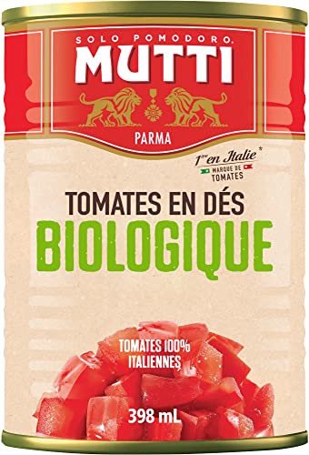 Mutti Organic Diced Tomatoes (Polpa Pezzi), 14 Oz. | 6 Pack | Italys #1 Brand Of Tomatoes | Fresh Taste For Cooking | Canned Tom