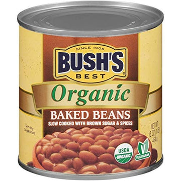 Bush'S Best Organic Baked Beans, 16 Ounce Can - Canned Beans, Baked Beans Canned, Source Of Plant Based Protein And Fiber, Low F