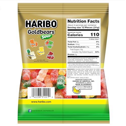 Gold Bears Sour Gummi Candy 4.5 Oz. (Pack Of 3)