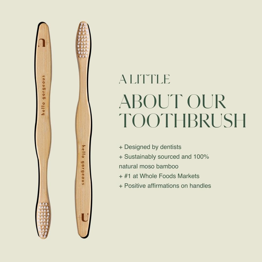 Plus Ultra Bamboo Toothbrush - Eco-Friendly Bpa Free Soft Bristle Toothbrush For Adults - Dentist-Approved All-Natural Toothbrus