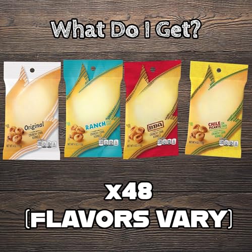 Bulk Crunchy Corn Variety Pack - 48 Count Roasted Corn Kernel Snack Bags - Snack Assortment Assembled by Bussin Boxes