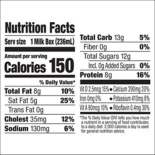 Horizon Organic Shelf Stable Whole Milk Boxes, 8 fl oz, 12 Count - 8g Protein per Serving, USDA Organic UHT from Pasture-Raised