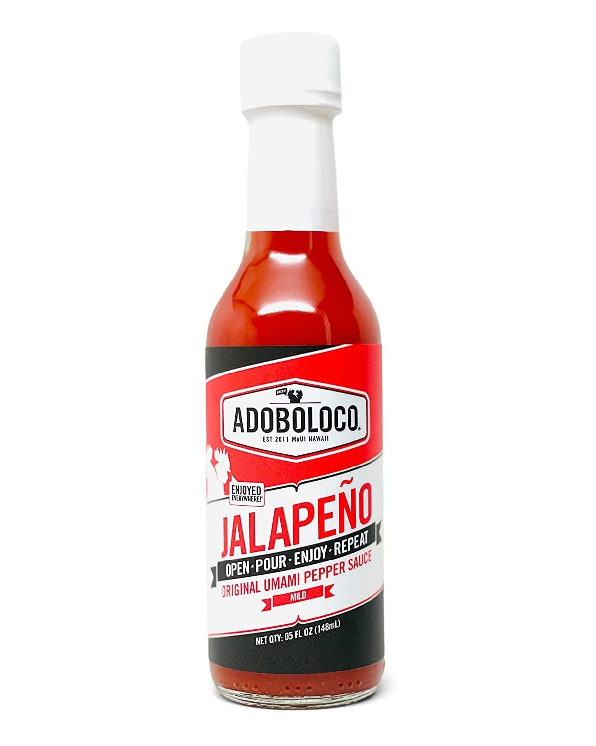 Adoboloco Hot Sauce Jalapeno - Mild Red Umami Sauce, 5 Fl Oz, Perfect for Sautee and Salad Dressing