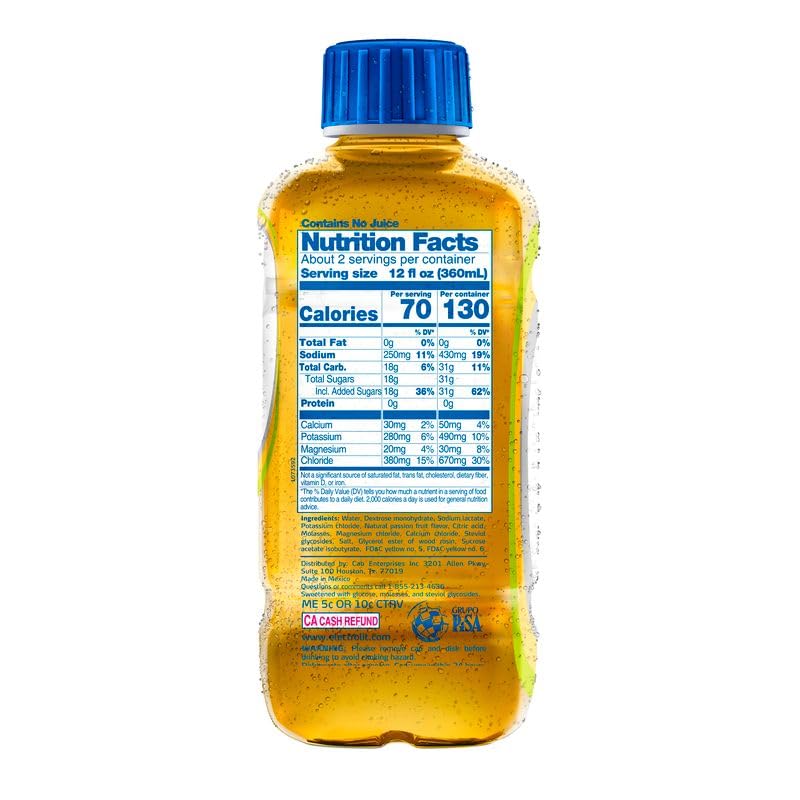 Electrolit Hydration Electrolyte Drinks, Sports Beverages With Electrolytes, 12 Pack (Passion Fruit)