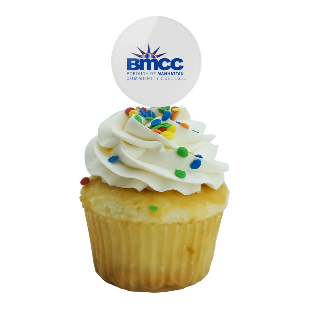 Borough Of Manhattan Community College Secondary Logo Cupcake Picks Toppers Decoration Set Of 6