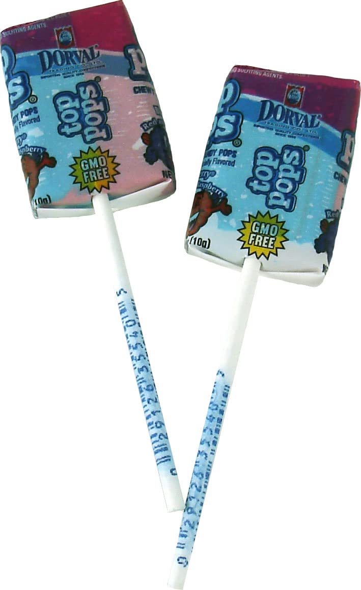 Top Pops Chewy Taffy Pops, Blazpberry, 16.9 Ounce