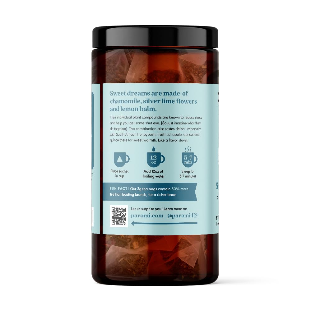 Paromi Sleep with Me Organic Herbal Tea, Signature Jar, 15 Count