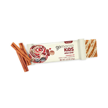 GoMacro Kids MacroBar Organic Vegan Snack Bars - Cinnamon Roll (0.9 Ounce Bars, 7 Count)