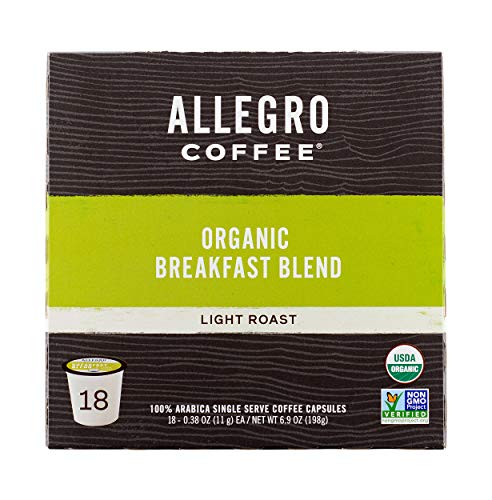 Allegro Coffee Breakfast Blend Pods, Organic, 18 Count, 6.9 Ounce