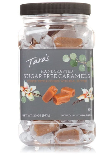 Tara'S Gourmet Sugar Free Caramels | Hand Crafted All Natural Candy | Creamy & Individually Wrapped With Real Butter (20 Oz)