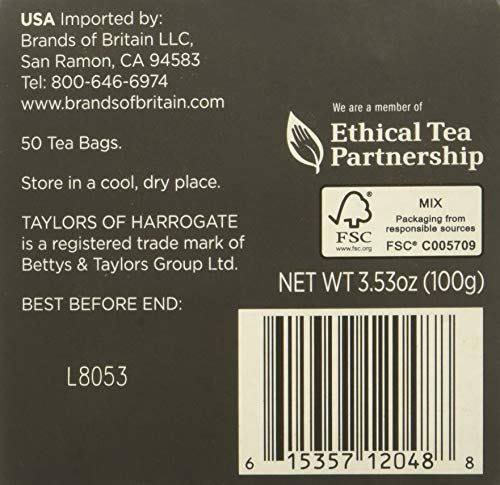 Taylors Of Harrogate Organic Peppermint Herbal Tea, 50 Count (Pack Of 6)