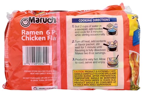 Maruchan Ramen Noodles Chicken Flavor, 3 Ounce, 6 Count (Pack of 1)