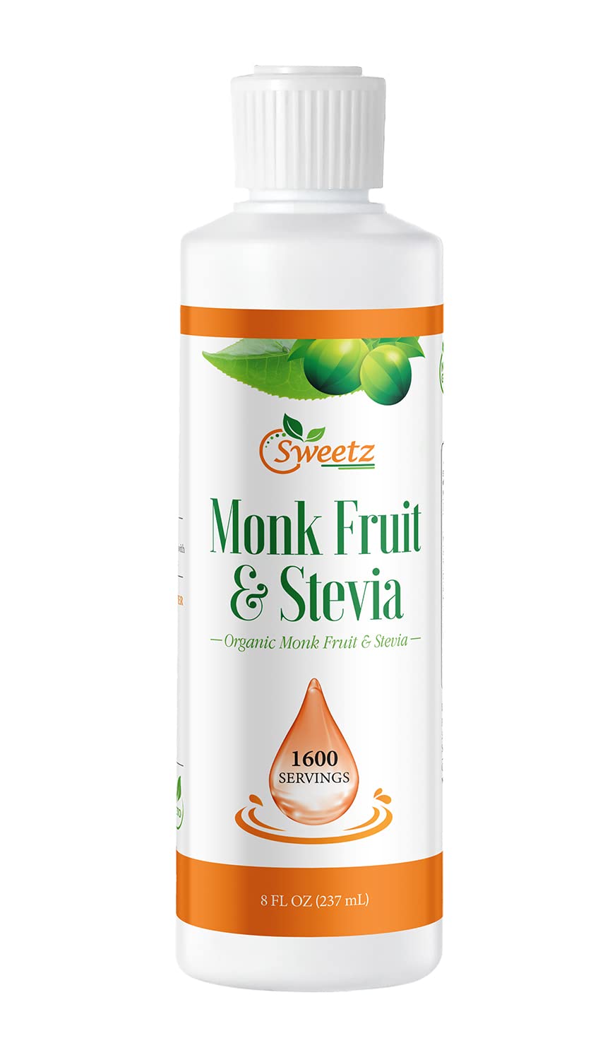 G-Sweetz Monk Fruit & Stevia Liquid Sweetener Drops - Natural Sweeteners & Sugar Alternatives - Delicious Blend With No Bitter A
