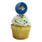 Montana State University Primary Logo Cupcake Picks Toppers Decoration Set Of 6