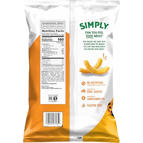 Cheetos Cheese Snacks, Simply White Cheddar Puffs, 8 oz