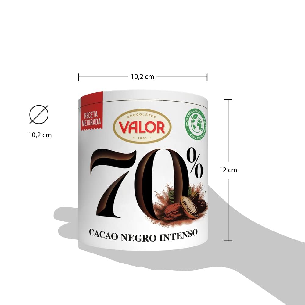 Valor. Intense Black Cocoa 70%. Cocoa mix for Hot Chocolate. 300g (10.58oz).