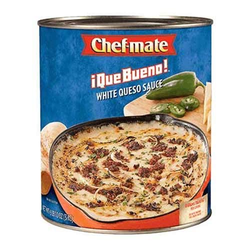 Chef-mate Que Bueno White Queso and Nacho Cheese Sauce, Bulk #10 Can, 6 lb. 10 oz, Pack of 6