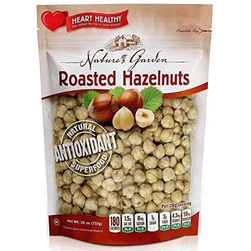 Natures Garden Roasted Hazelnuts - Whole Raw Hazelnuts, High Fiber, Kosher Certified, 26oz (Pack of 1)