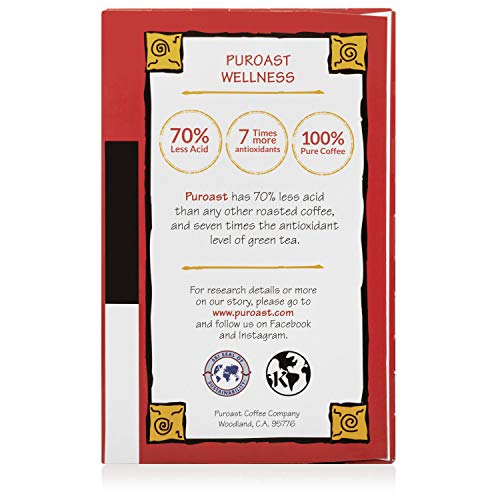 Puroast Low Acid Coffee Single-Serve Pods, French Roast, Certified Low Acid Coffee - Ph Above 5.5, Dark Roast, Original, (24 Cou