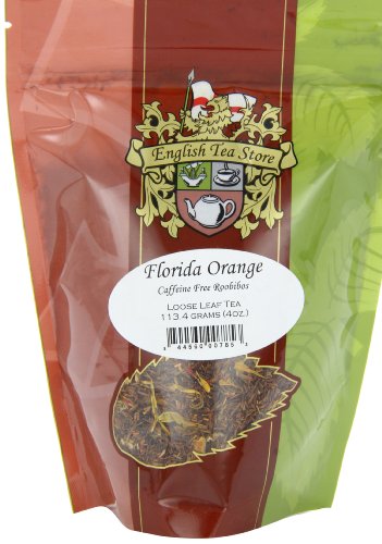 English Tea Store Loose Leaf Rooibos Tea - Florida Orange, Caffeine Free - 4 Ounce