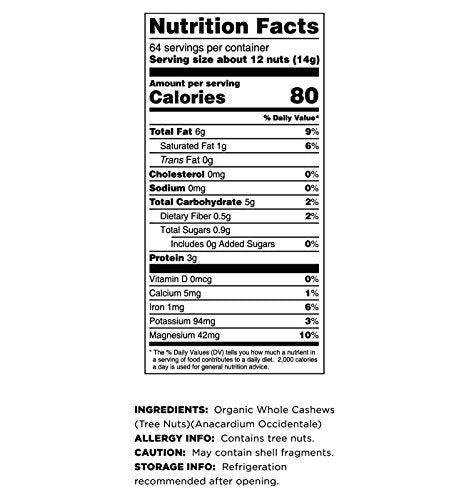 Terrasoul Superfoods Organic Raw Cashews, 6 lbs (Pack of 3) - Premium Quality for Snacking and Baking