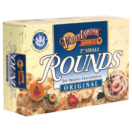 Valley Lahvosh Rounds Crackerbread, Original, 2-Inch Round, 4.5-Ounce Boxes (Pack of 12)