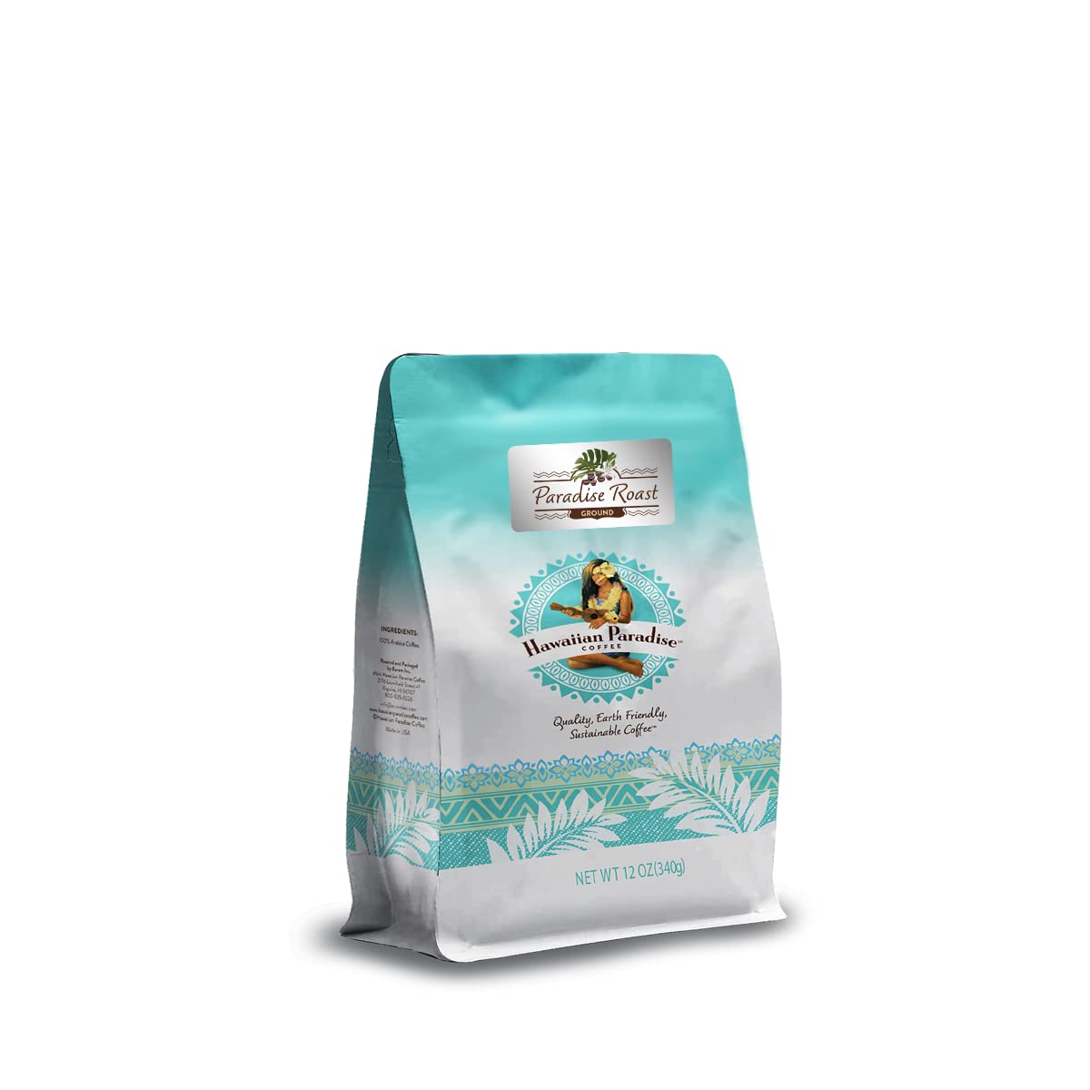 Hawaiian Paradise Coffee Ground - 100% Arabica Coffee Top-Grade Rich Flavored Bold Signature Brewed Coffee From The Finest Beans (Paradise Roast Ground  12Oz.)