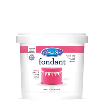 Satin Ice Fondant, Pink, 2 Pound