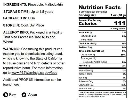 Food To Live - Pineapple Powder, 9 Pounds - Made From Raw Dried Fruit, Unsulfured, Vegan, Great For Baking, Juices, Smoothies, Y