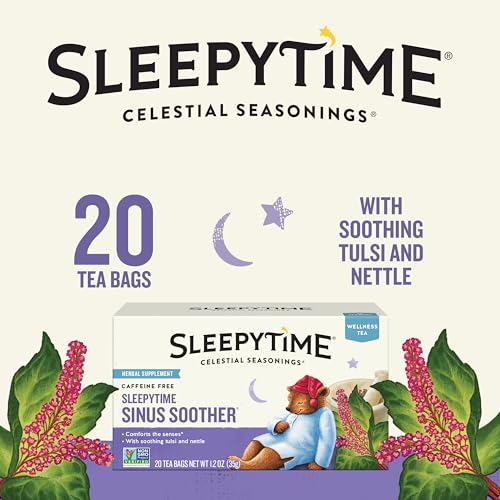 Celestial Seasonings Wellness Tea Sleepytime Sinus Soother Caffeine Free 20 Count Pack of 6