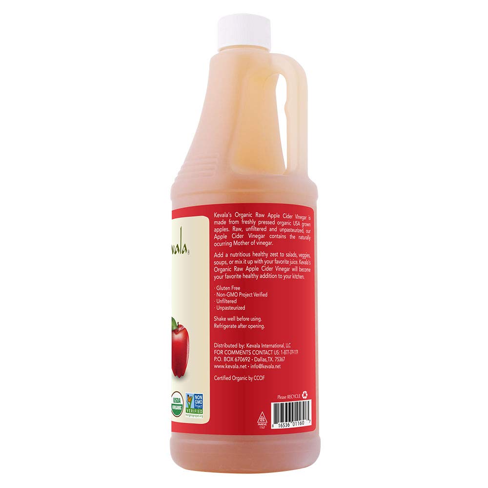 Kevala Organic Raw Apple Cider Vinegar - 35 Fl Oz - Gluten-Free, Allergen-Free