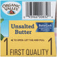 Organic Valley Butter (Unsalted) - Organic, Pasture Raised, Non GMO - 4 Sticks - 16 oz