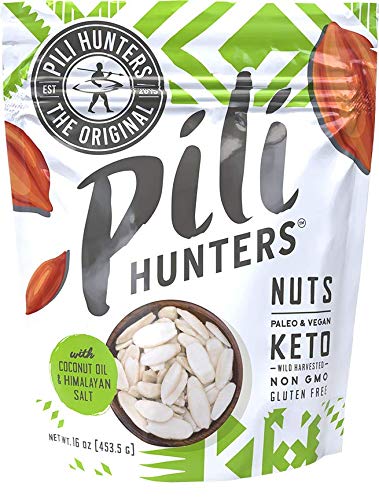Pili Hunters Wild Sprouted Pili Nuts, Keto Vegan Snacks, 1lb Bag, Gluten Free, No Sugar Added, Low Carb Energy