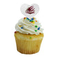 GRAPHICS & MORE Cupcake Picks Set of 6, Heart Love Design, Acrylic, Elon University Color, Model CUPT.HRT.ACR.6PK.CLCELO500B
