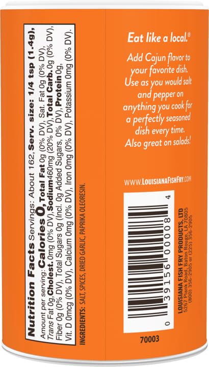 Louisiana Fish Fry Cajun Seasoning - Flavorful All-Purpose Seasoning 8 Oz. (Pack Of 2) - Perfectly Spiced For Meat, Fish, Vegetables, Soups, Salads, And More - Ideal For Grilling, Roasting, And Sauteing Your Favorite Dishes