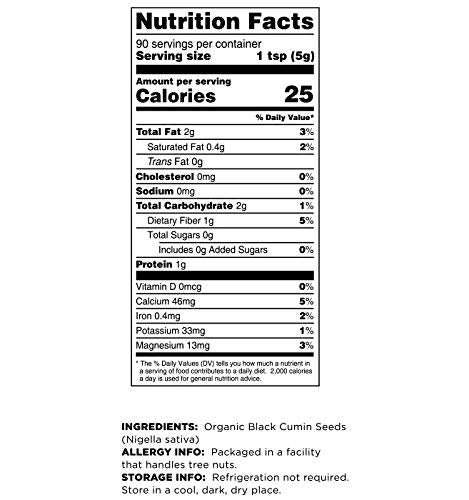 Terrasoul Superfoods Organic Black cumin Seeds (Nigella Sativa) 1 Lb - Digestive Health  Immunity