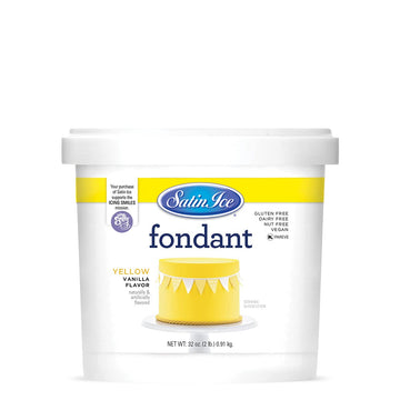 Satin Ice Yellow Fondant, Vanilla, 2 Pounds