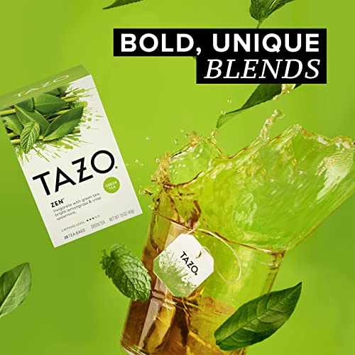 Tazo Tea Bags, Green Tea, Zen, 20 Count (Pack Of 6)