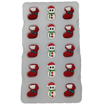 Christmas Sprinkles Icing Decoration For Cupcake Decorating, Christmas Stocking Cake Decoration, Edible Christmas Snowman Cake C