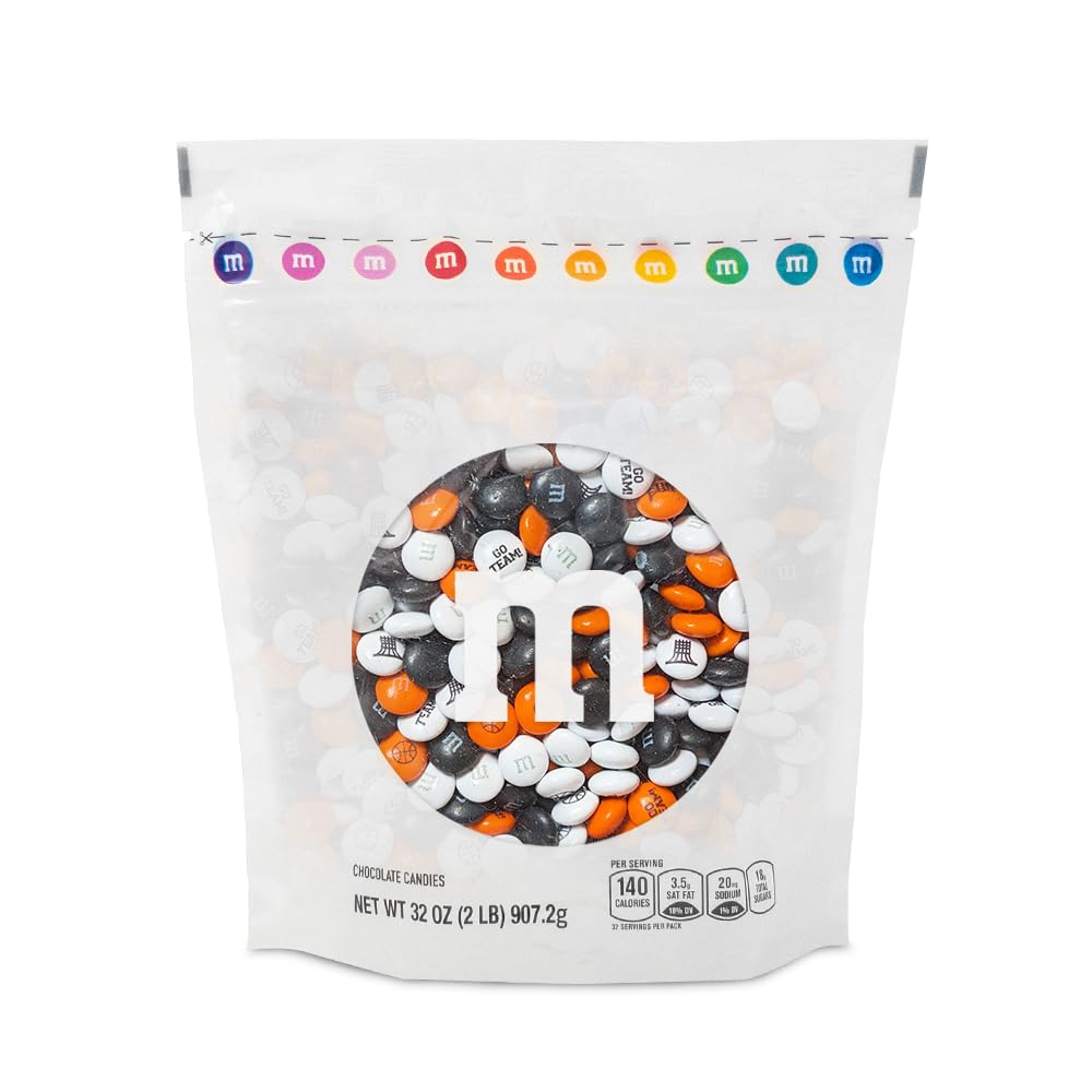M&MS WORLD Basketball Milk Chocolate Candy, 2 lbs Bulk Candy for Basketball Party Decor, Gifts, Favors or Sports Theme Birthday