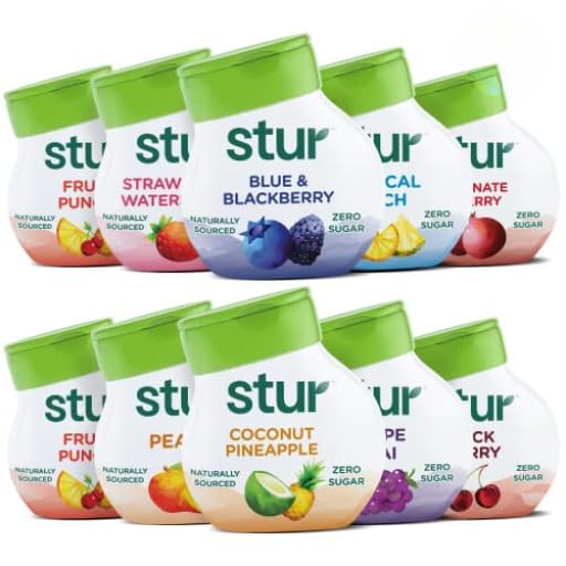 Stur Liquid Water Enhancer | The Ultimate 10-Pack Variety Pack | Naturally Sweetened | High in Vitamin C & Antioxidants | Sugar Free | Zero Calories | Keto | Vegan | 10 Bottles  Makes 240 Drinks