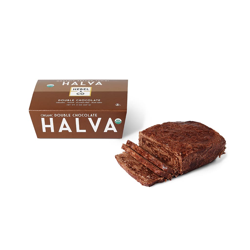 HEBEL & CO Double Chocolate Halva - USDA Organic, Gluten Free, Kosher, Vegan - 8 oz
