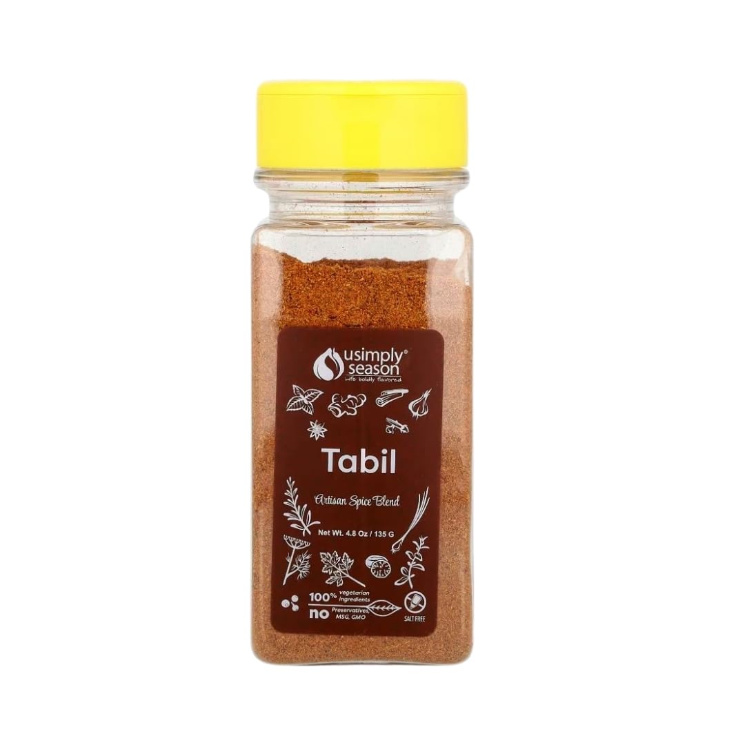 USimplySeason Tabil Spice (4.8 oz) - Tunisian-Inspired Blend for Robust Flavors, Ideal for Meat, Fish, and Vegetables - No Salt,