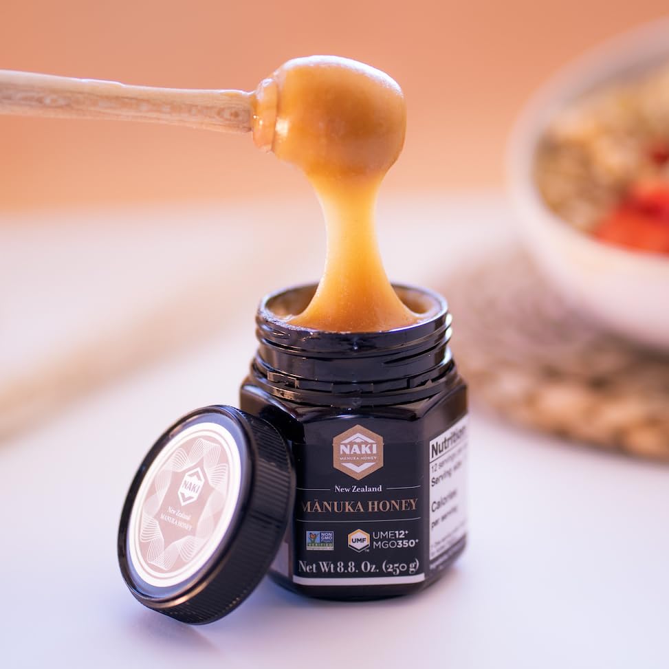 NAKI Manuka Honey 100% New Zealand UMF 12+ MGO 350+ 8 oz - International Gold Award Winner