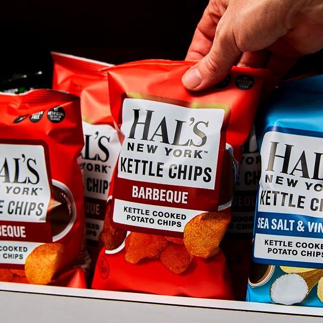 Hal'S New York Kettle Cooked Gluten Free Barbeque Bbq Flavored Potato Chip Crisps, 2 Oz (Pack Of 24)