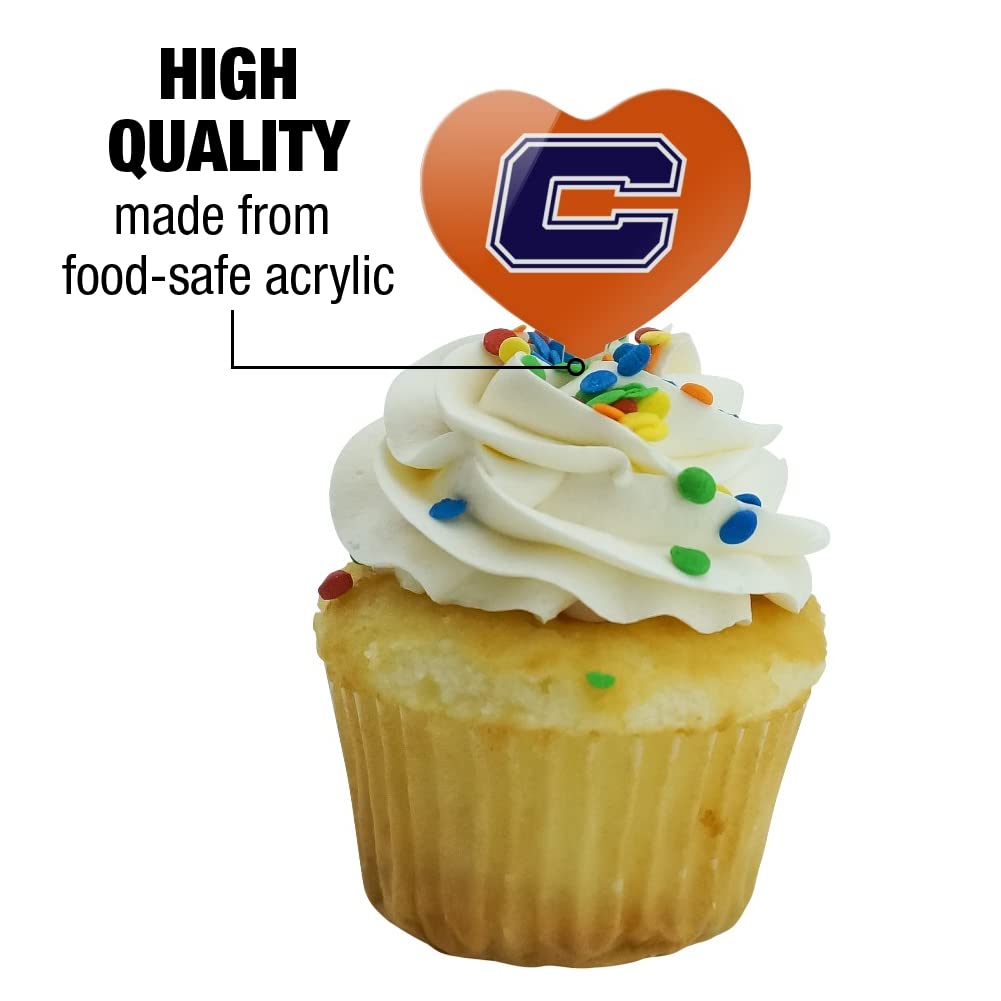 GRAPHICS & MORE Cupcake Picks Set of 6 - Acrylic Heart Toppers - Carroll University