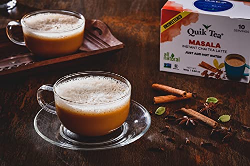 QuikTea Tea Latte, Masala Chai, 8.5 Ounce (Pack of 4)