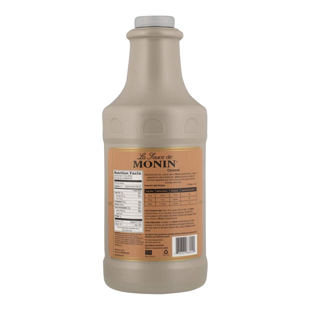 Monin - Gourmet Caramel Sauce, Rich and Buttery, Great for Desserts, Coffee, and Snacks, Gluten-Free, Non-GMO (64 Ounce)