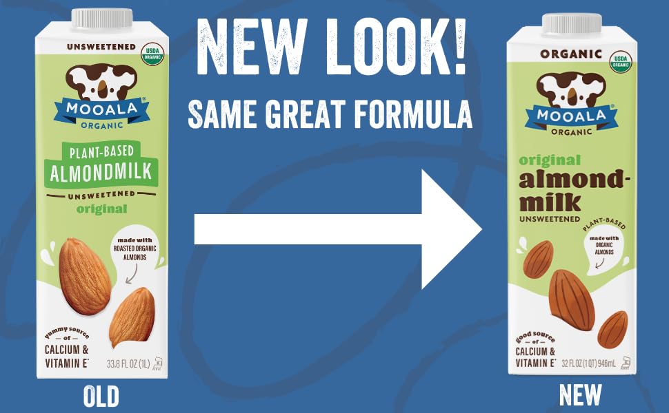 Mooala - Organic Almondmilk, Unsweetened, 32Oz (Pack Of 6) - Shelf-Stable, Non-Dairy, Gluten-Free, Vegan & Plant-Based Beverage